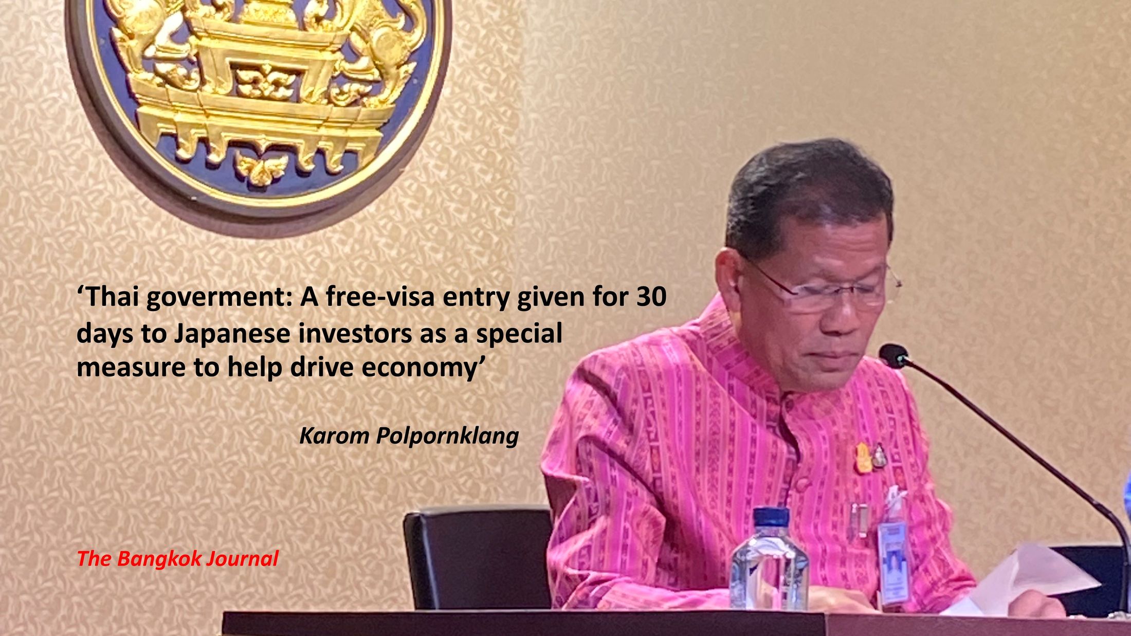 A free-visa entry given for 30 days to Japanese